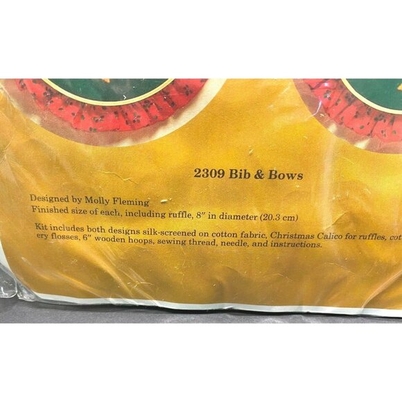 Creative Circle Bib & Bows Duck Geese Vtg 80s Embroidery Kit Christmas New 2309 - Picture 6 of 7